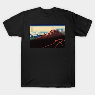 Lightnings below the summit by Katsushika Hokusai T-Shirt